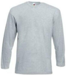 Fruit of the Loom F07 hosszú ujjú póló, VALUEWEIGHT LONG SLEEVE T, Heather Grey - 4XL (F071512)