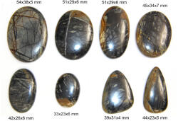  Cabochon Jasp Noreena Negru cu Gaura - Oval - Picatura - 33-54x23-38x4-7 mm - 1 Buc