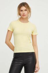 American Vintage pamut póló női, sárga - sárga M