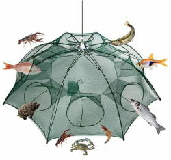  Netscroll Egy esernyő alakú horgászháló halakhoz és rákokhoz, NetFish