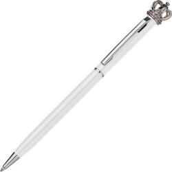 MACMA Метална химикалка King с кристал Swarovski, бял (02306-А-БЯЛ)
