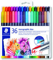 STAEDTLER Акварелни флумастри Staedtler Design Journey , двувърхи, 36 цвята (27368-А)