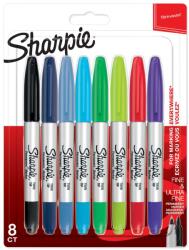 Sharpie Комплект перманентни маркери Sharpie Twin Tip, 8 цвята, блистер (27673-А)