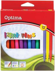 Optima Флумастри Optima, 12 цвята (26756-А)