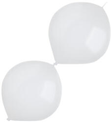 Rocca Fun Factory Set 10 baloane latex doua capete link o loon alb 15 cm