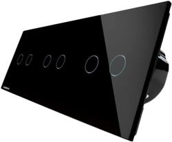 LIVOLO Intrerupator dublu+dublu+dublu cu touch Wireless Livolo din sticla, negru, VL-C702R/C702R/C702R-12 (VL-C702R/C702R/C702R-12)
