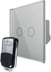 LIVOLO Intrerupator LIVOLO cu touch dublu wireless telecomanda inclusa, gri, VL-C7-C2/702R-15 (VL-C7-C2/702R-15)