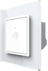 LIVOLO Intrerupator Simplu Wi-Fi cu Touch LIVOLO cu Rama din Sticla - Serie Noua, alb, VL-FC1NY-2WP-11