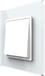 LIVOLO Intrerupator Simplu Mecanic si Cap Scara , 2 Module LIVOLO cu Rama din Sticla - Serie Noua, alb, VL-FCMKS-2WP (VL-FCMKS-2WP)