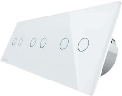 LIVOLO Intrerupator dublu+dublu+dublu cu touch Wireless Livolo din sticla, alb, VL-C702R/C702R/C702R-11 (VL-C702R/C702R/C702R-11)