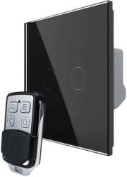 LIVOLO Intrerupator LIVOLO cu touch dublu wireless telecomanda inclusa, negru, VL-C7-C2/702R-12 (VL-C7-C2/702R-12)