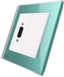 LIVOLO Priza cu mufa VGA tata 15 pini Livolo cu rama din sticla, verde, VL-C791VG2-18 (VL-C791VG2-18)