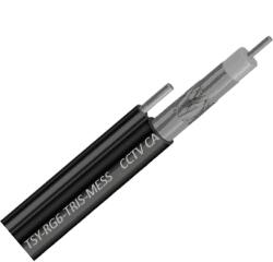 TSY Cable Cablu Coaxial RG6 TRISHIELD autoportant, 305m, negru TSY-RG6-TRIS-MESS