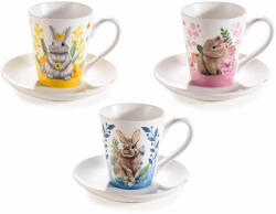 Decorer Set 6 cesti portelan Iepuras 6.5x7.5 cm, 120 ml (A72.13.05)