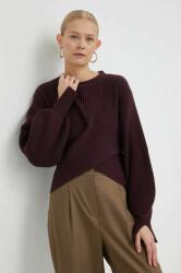 Bruuns Bazaar gyapjúkeverék pulóver Sedum Irina női, bordó - burgundia L