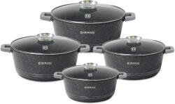 HERZOG Set 4 cratite cu capac HR-5211, acoperire din marmura, 20-24-28-32cm 2.2-4.1-6.4-9.8L (HR-5211)