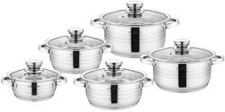 Cheffinger Set 10 piese, cratite cu capac CF-SS10, inox, 16-18-20-22-24cm 1.5-2.3-3.1-4.2-6.3L (CF-SS10)