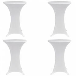 vidaXL 4 darab fehér sztreccs asztalterítő bárasztalhoz Ø60 cm (279068) - balena