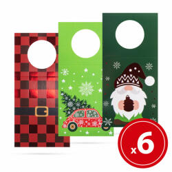 Karácsonyi italosüveg kártya - 6 db / csomag (GL-58686)