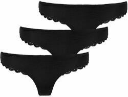 ONLY 3 PACK - női tanga alsó ONLCHLOE 15253958 Black (Méret XL)