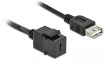 Delock 86384 Keystone modul, USB 2.0 C-csatlakozóhüvely > USB 2.0 A-csatlakozóhüvely, kábellel (86384)