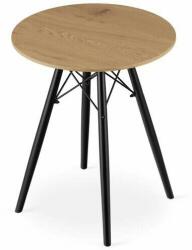 Artool Skandináv stílusú asztal, Artool, kerek, MDF és fa, natúr, 60x73 cm (ART-3578_1)