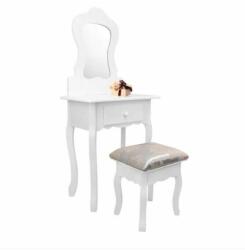 Fésülködőasztal lányoknak kisszékkel, fehér színben (PHO5544#1)