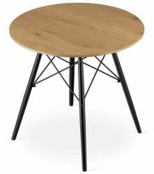 Artool Skandináv stílusú asztal, Artool, kerek, MDF és fa, natúr, 80x75 cm (ART-3580_1)