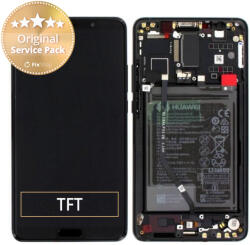 Huawei Mate 10 - Ecran LCD + Sticlă Tactilă + Ramă + Baterie (Black) - 02351QAH Genuine Service Pack, Black
