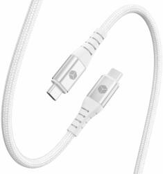 Sturdo textil kábel 2x Type-C 240W 5A 10Gbps 1M, fehér