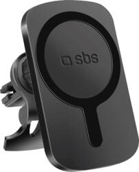 SBS Autós tartó MagSafe rögzítéssel, vezeték nélküli töltéssel TESUPWIR15WMS, fekete (TESUPWIR15WMS)