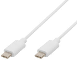 USB C-C töltőkábel, 60W, 1m, fehér (USBCC 60)