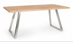MIDEON modern étkezőasztal - 180cm - ezüst/fekete (BIZ-0730327)