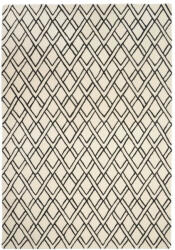  Brooklyn, fekete-bézs, geometriai mintás, bársonyos felületű, kézi szövésű prémium szőnyeg 160x230 cm