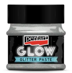  Pentart glow glitter paszta 50 ml ezüst (36087)