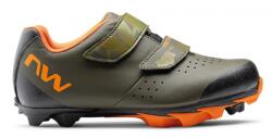 Northwave - pantofi ciclism MTB XC pentru copii Origin Junior Shoes - verde inchis portocaliu (80222020-63)