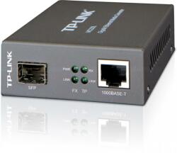TP-LINK Switch media convertor TP-Link, 2 porturi (1xSFP Gigabit, 1x10/100/1000 Mbps (RJ-45)), 1000Base-T to 1000Base-SX/LX/LH, SFP, montabil in sasiu (MC220L) - n-shop