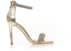 Tsoukalas Sandale Auriu imitație de piele cu căpută și baretă la gleznă cu strasuri - tsoukalas-shoes - 163,63 RON