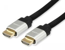 Equip Cablu Premium HDMI Equip 8K Ultra High Speed, HDR Dynamic, eARC, conectori auriti cu carcasa din aluminiu, 15m, Black, 119386