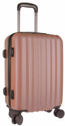 VANKO 49 cm magas rozgold színű 4 dupla kerekű műanyag Bőrönd Vanko (L-09 pink gold-20)