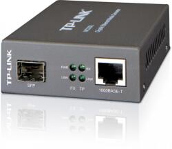 Tp-Link Switch media convertor TP-Link, 2 porturi (1xSFP Gigabit, 1x10/100/1000 Mbps (RJ-45)), 1000Base-T to 1000Base-SX/LX/LH, SFP, montabil in sasiu (MC220L) - satmultimedia