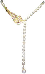 Frumoasa Venetiana Colier argint perle rubin (C2328)