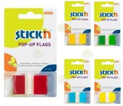 Hopax Stick index plastic 45x25mm, 50 file/set, Stick'n Pop-up, culori neon (HO-2602)
