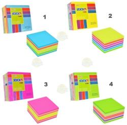 Hopax Notes adeziv cub color, 76x76 mm, 400 file, Stick'n (1)