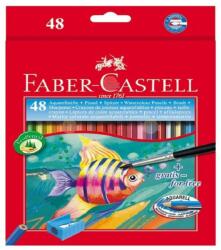 Faber-Castell Creioane colorate acuarela Faber-Castell 48 culori + pensula (FC114448)