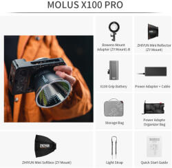  Zhiyun MOLUS X100 Bi-Color Pocket COB Monolight (Pro Kit) (21831)