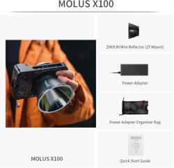  Zhiyun MOLUS X100 Bi-Color Pocket COB Monolight (21382)