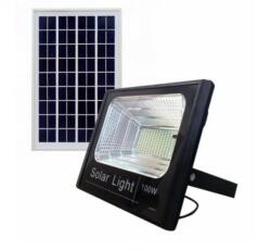 Proiector LED 100W cu panou solar si telecomanda, IP67 si suport perete (20877)