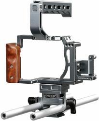 Sevenoak SK-A7C1 Pro Aluminum Camera Cage with Top Handle, Shoe Mount and 15mm Rods - Custom Fit for Sony A7, A7S, ASR, A7 II, A7S II, & A7R II (19187)