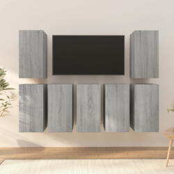 vidaXL 7 db szürke sonoma színű szerelt fa TV-szekrény 30, 5x30x60 cm (3120336)